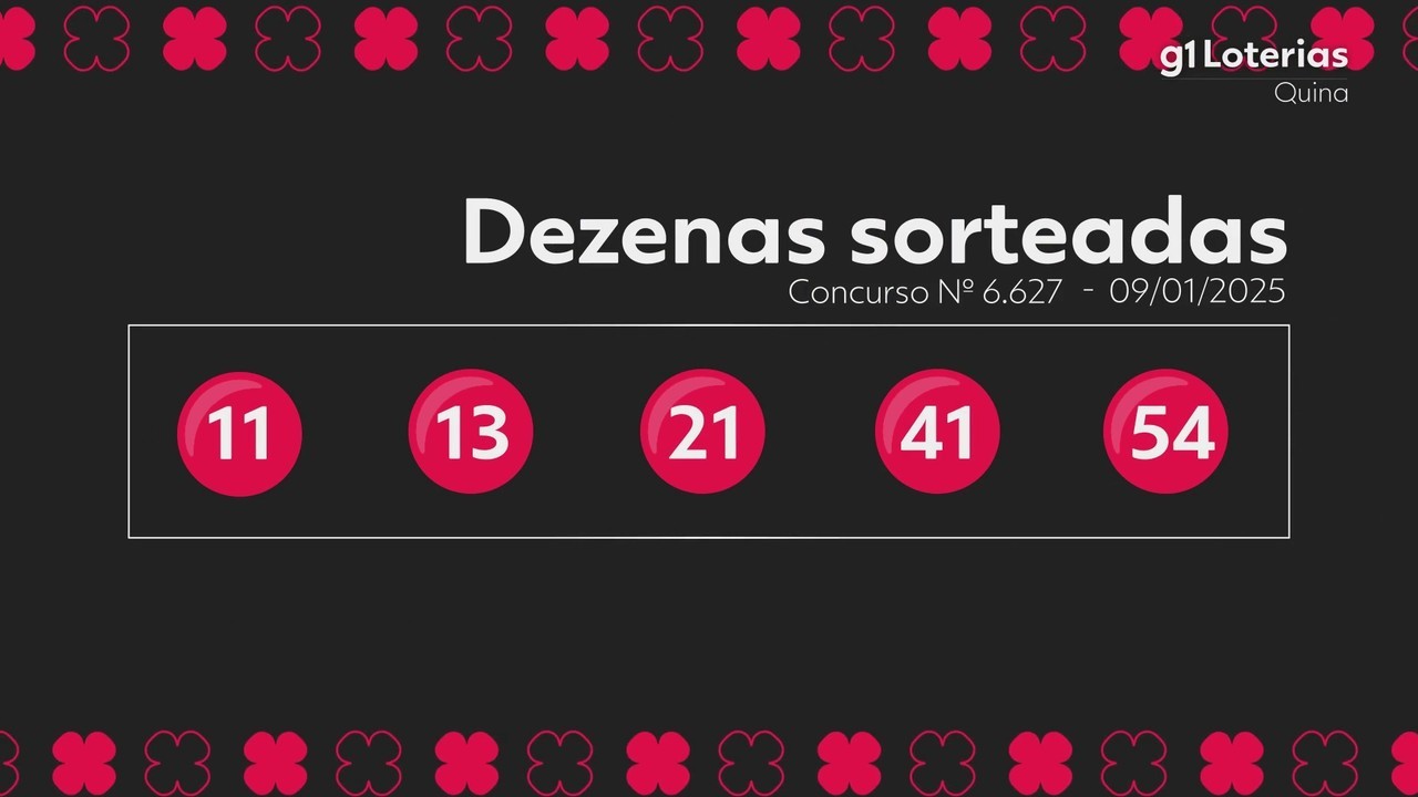 Resultado da Quina, concurso 6627