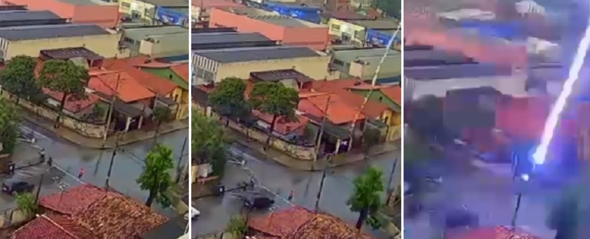 Raio que atingiu casa em Sorocaba queimou motor de portão e eletrodomésticos, diz dono de câmera que flagrou fenômeno