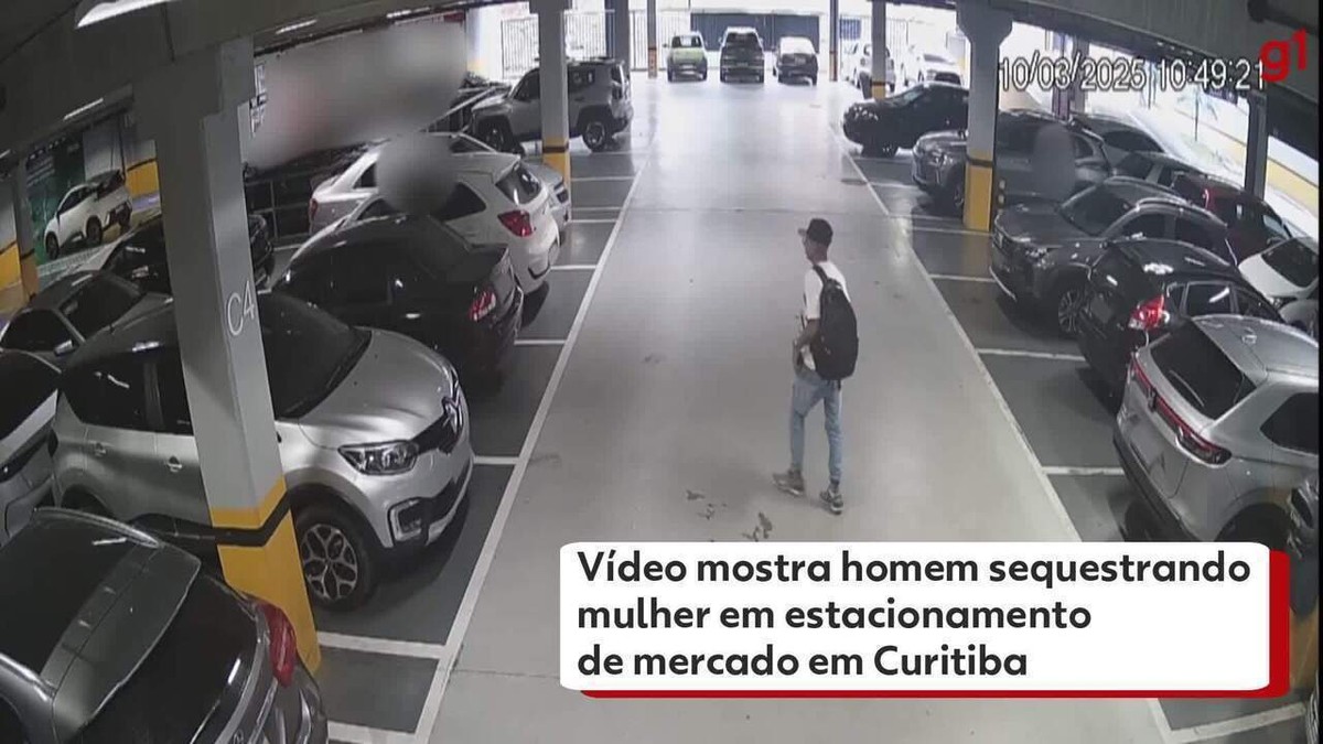 Vídeo mostra homem sequestrando mulher em estacionamento de mercado em  Curitiba