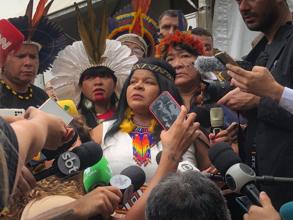A ministra dos Povos Indígenas, Sonia Guajajara. — Foto: Beatriz Borges/g1