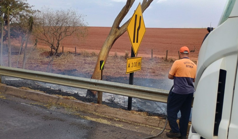 As chamas deste incêndio já foram controladas  — Foto: Defesa Civil do Estado de SP/Divulgação