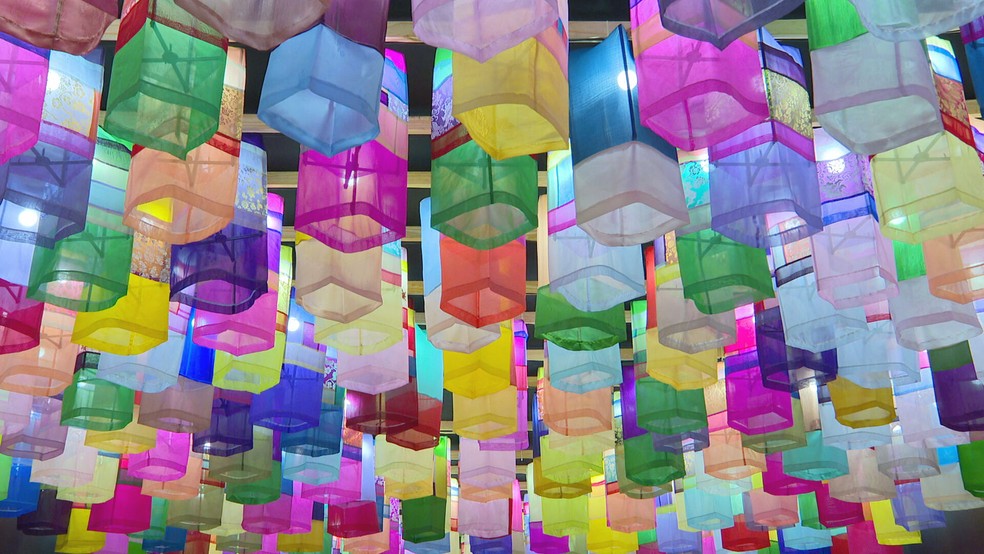 Lanternas coreanas em exposição no Centro Cultural Coreano no Brasil, em SP — Foto: Divulgação