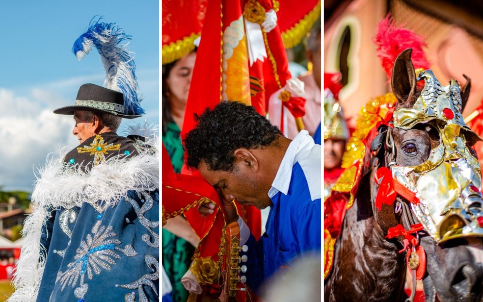 Cavaleiro, devoto e cavalo das Cavalhadas de Pirenpolis.  Foto: Diego Monteiro / Prefeitura de Pirenpolis