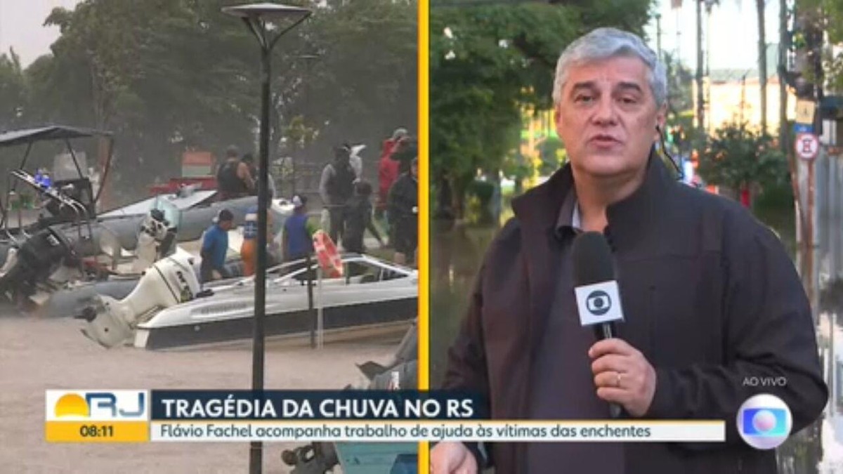 Apresentador do Bom Dia Rio participa da cobertura da tragédia que atinge o Rio Grande do Sul