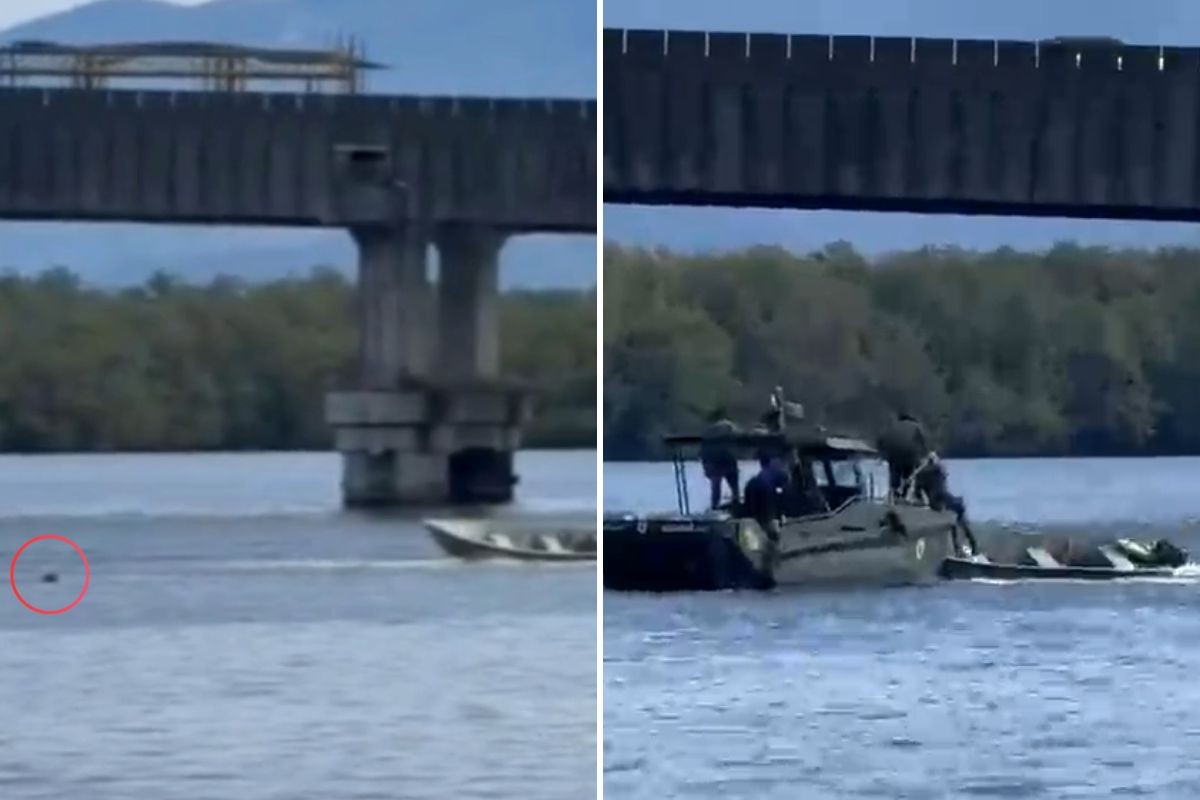 Onda forte arremessa dois homens ao mar e deixa barco desgovernado no litoral de SP; VÍDEO