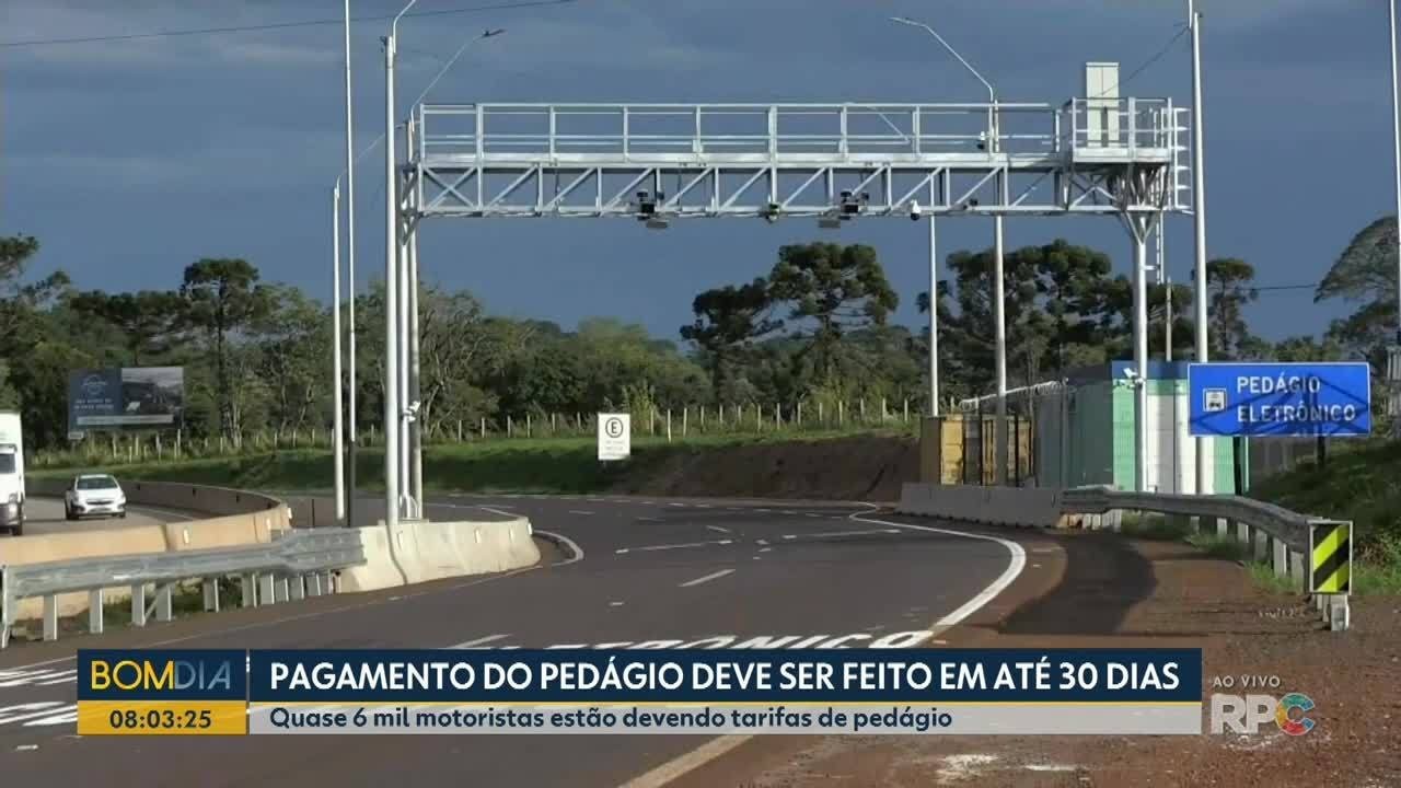 Quase 6 mil motoristas devem pedágio free flow no PR e podem ir para dívida ativa; veja se você é um deles