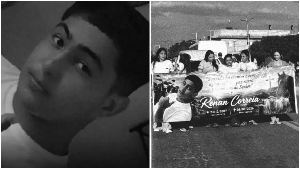 Renan Correia, de 18 anos, morreu baleado durante "brincadeira" com arma de fogo, em Icó (CE) — Foto: Reprodução