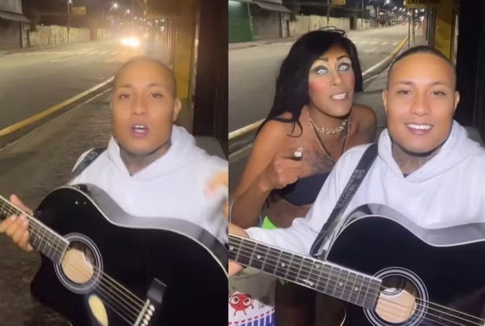 João Igor viralizou com um vídeo publicado que mostra ele cantando com a influenciadora Fernanda Ganzarolli — Foto: Reprodução/Instagram