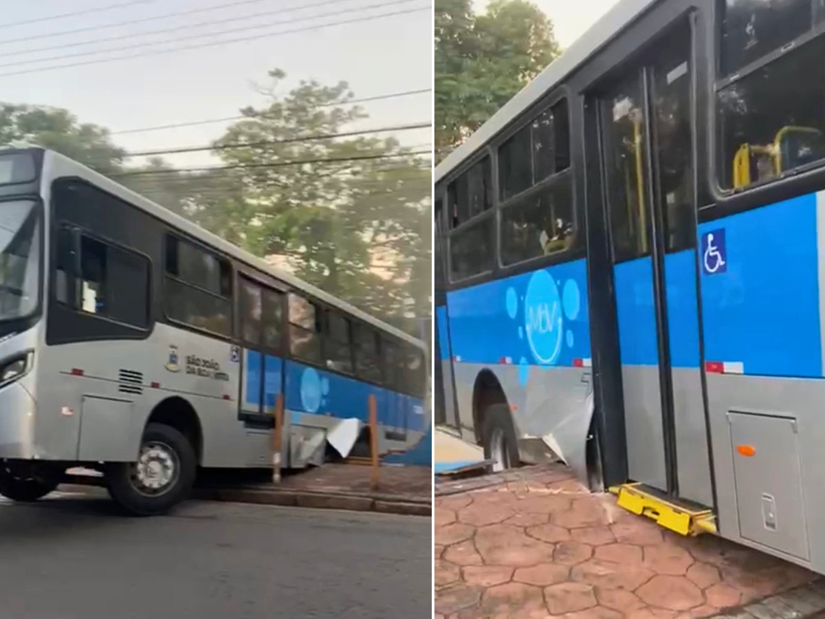 VÍDEO: Ônibus desgovernado atinge carro, comércios e muro no interior de SP