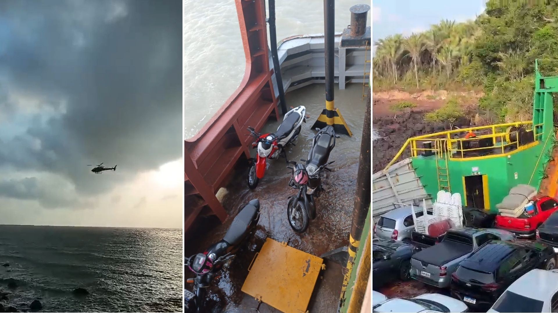 Ferryboat encalha durante travessia entre São Luís e Alcântara; ainda não há previsão de resgate
