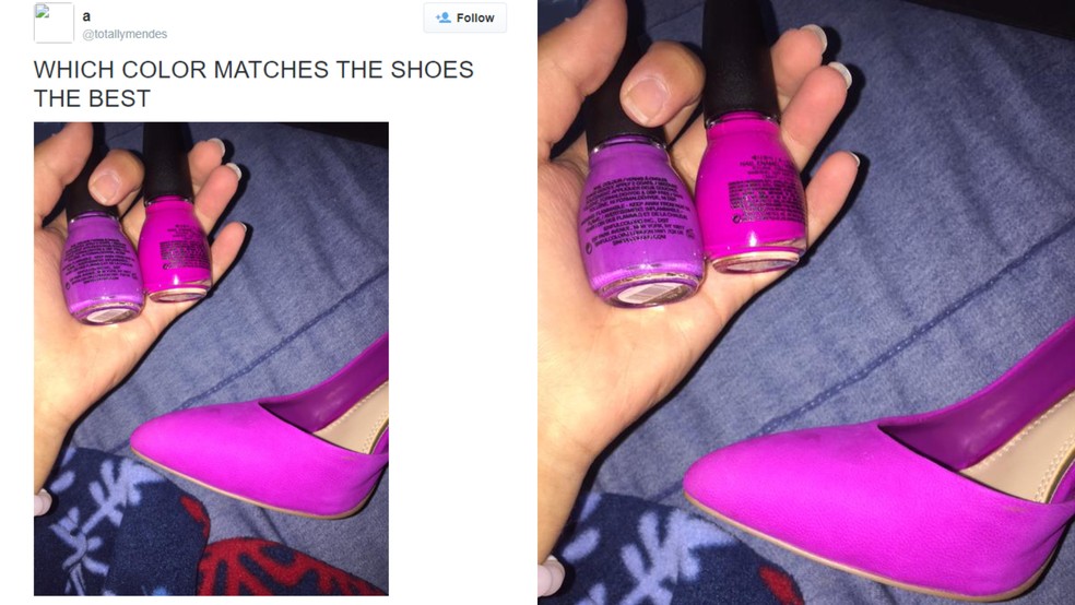 Caso do esmalte de cores diferentes também viralizou em 2015 — Foto: Reprodução/Twitter via Wayback Machine