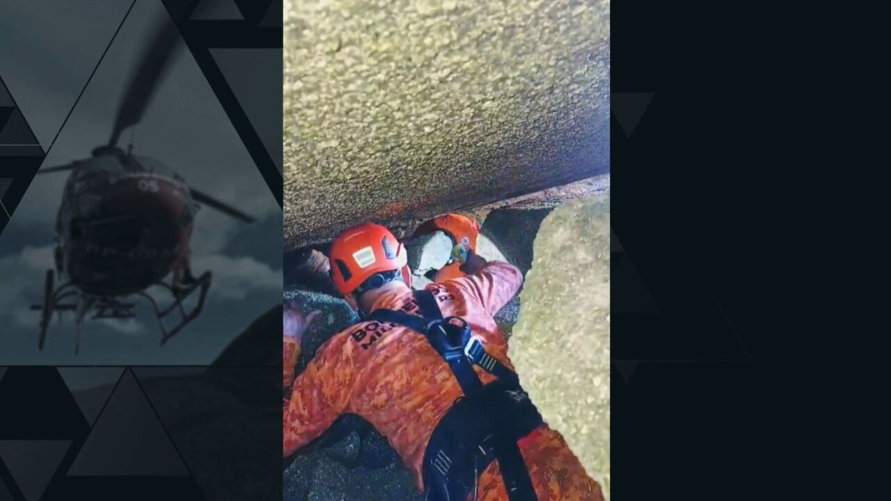 Resgate na trilha: bombeiros salvam jovem que ficou preso por horas em fenda na Serra dos Órgãos