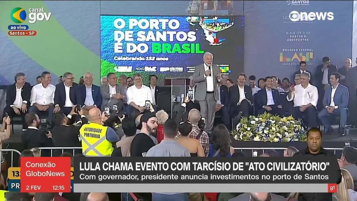 Em evento em SP, Lula diz a Tarcísio que governo federal dará 'todo apoio necessário' ao estado