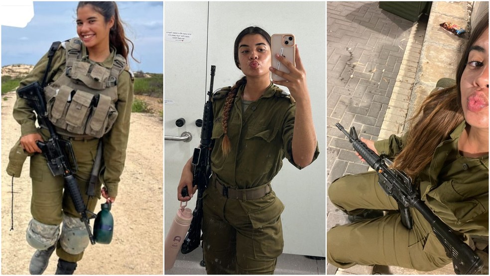 A brasileira Carol Bochner, de 19 anos, defende o exército israelense como atiradora de elite — Foto: Arquivo Pessoal/Reprodução