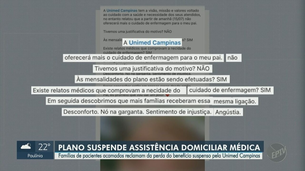 Home care suspension by health plan causes anger among families in Campinas region | Campinas and region