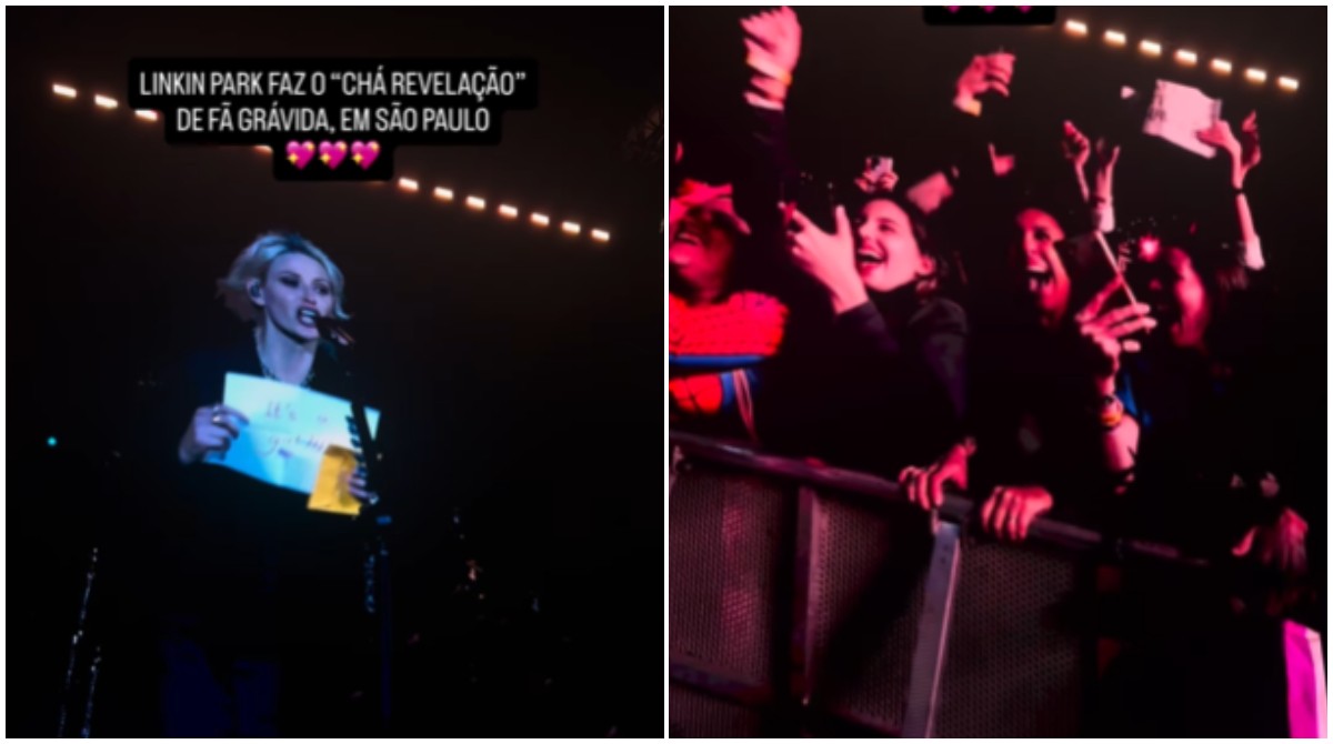 Linkin Park faz chá revelação de fã grávida no meio do show em SP