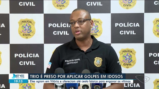 Três presos por aplicar golpes em idosos com cestas básicas em Vitória no ES