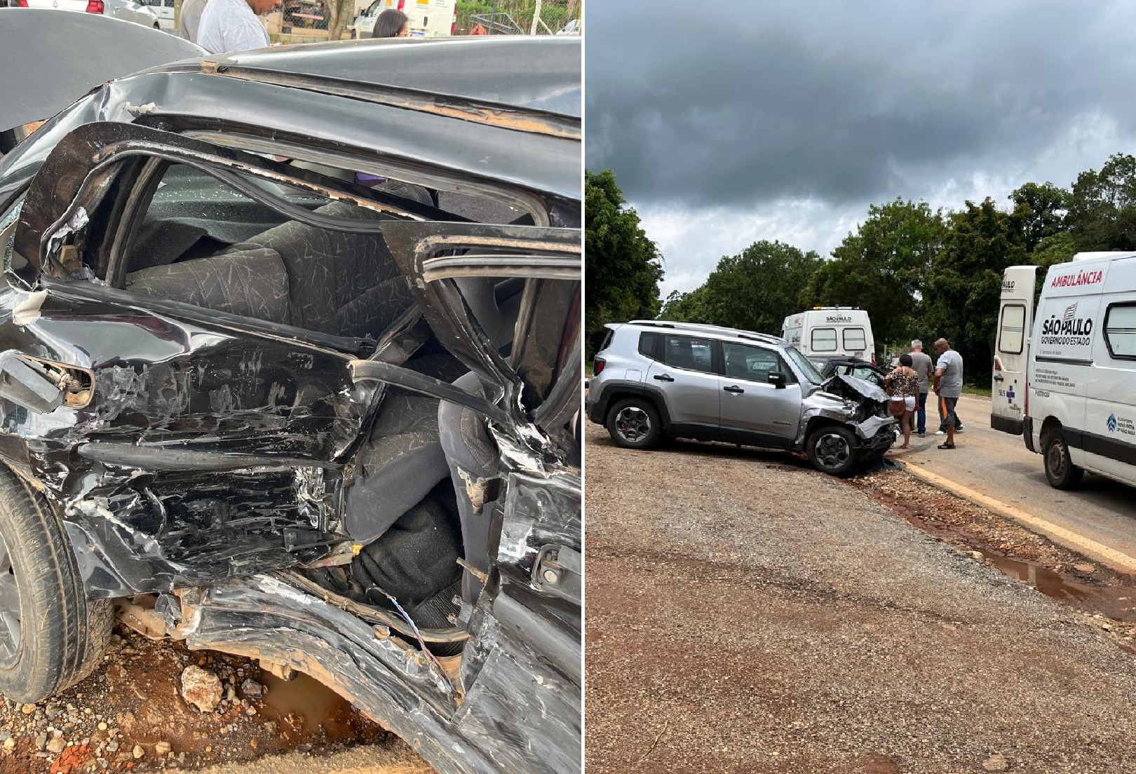 Acidente com dois carros em rodovia de São Miguel Arcanjo deixa feridos