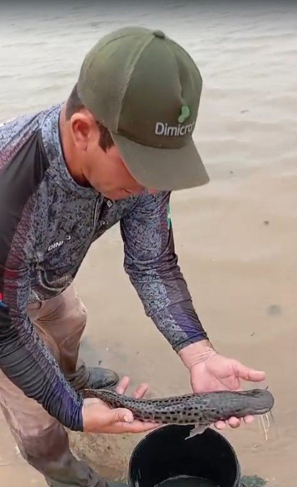 Pescadores salvam peixes que estavam sufocando em afluente do Rio Paraguai — Foto: Dinho Bareiro/Arquivo Pessoal