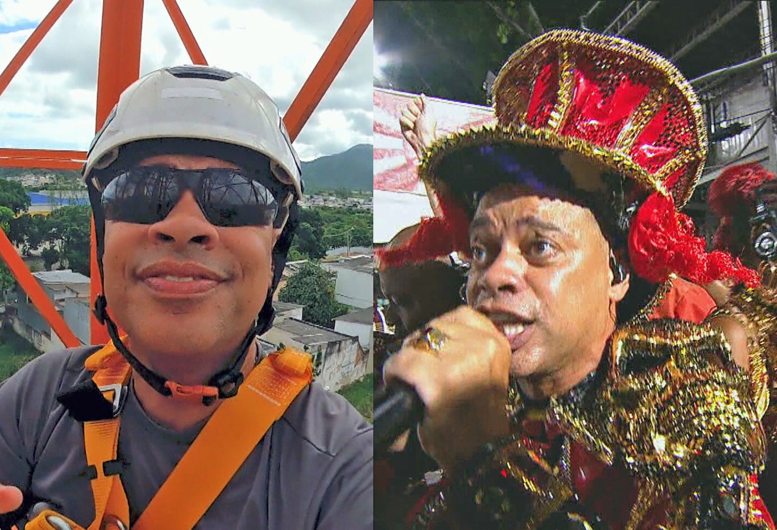 Subiu o tom! Intérprete de Niterói divide a rotina entre o samba e torres de 60 metros de altura