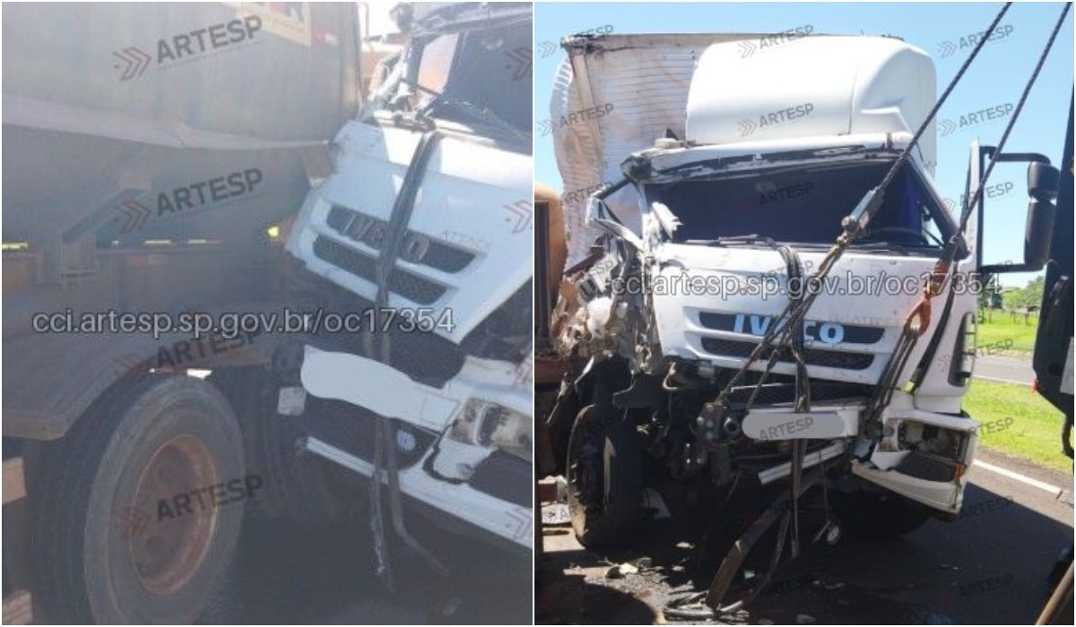 Acidente entre carreta e caminhão interdita rodovia em Rancharia