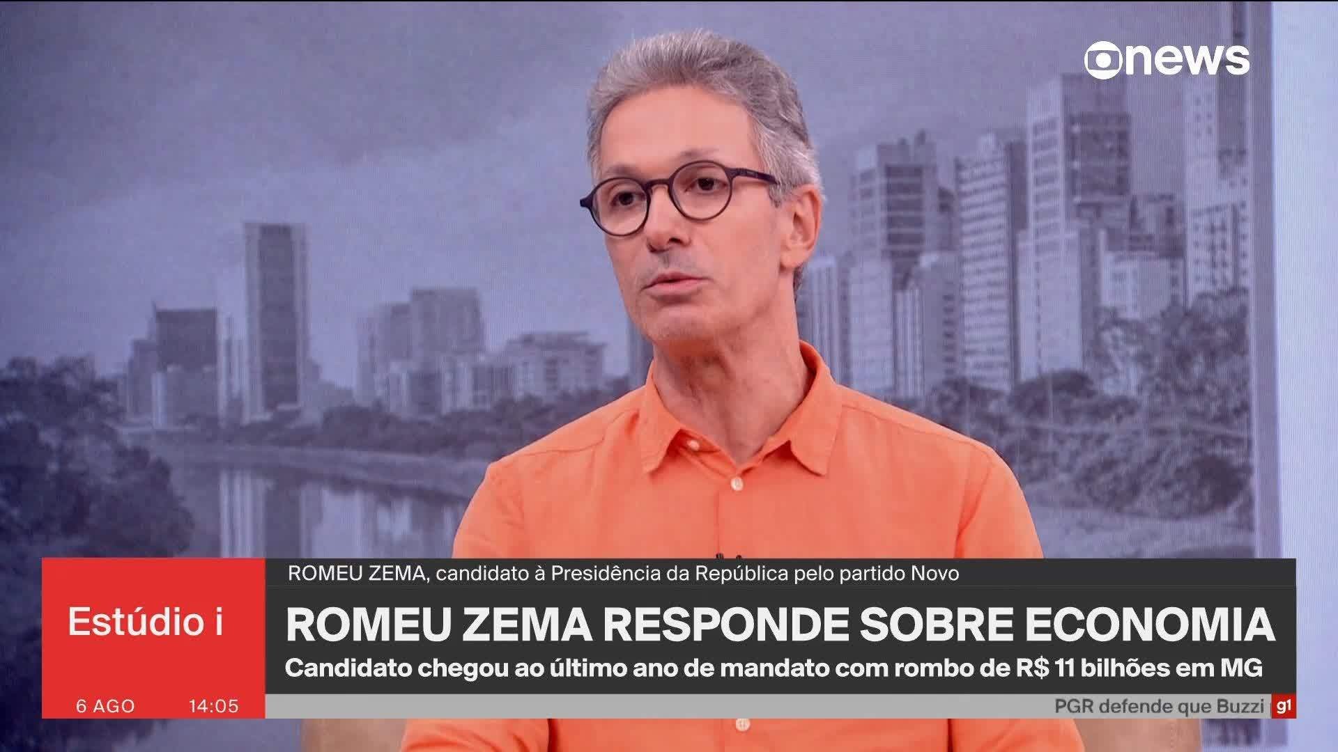 Eleições 2026: g1 e GloboNews entrevistam Romeu Zema, candidato à Presidência pelo Novo