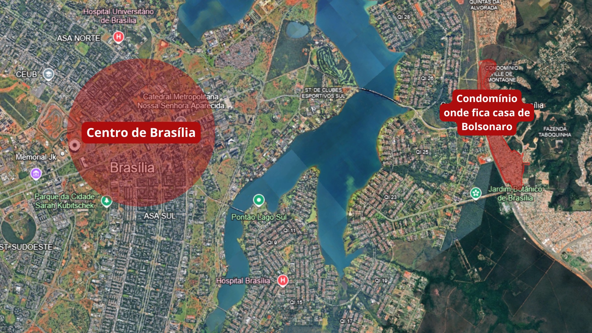 Veja onde fica a casa de Bolsonaro que foi alvo de operação da PF em Brasília