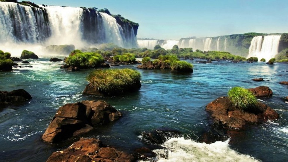 Cachoeira no Paraguai. — Foto: Reprodução/Site oficial de turismo do Paraguai