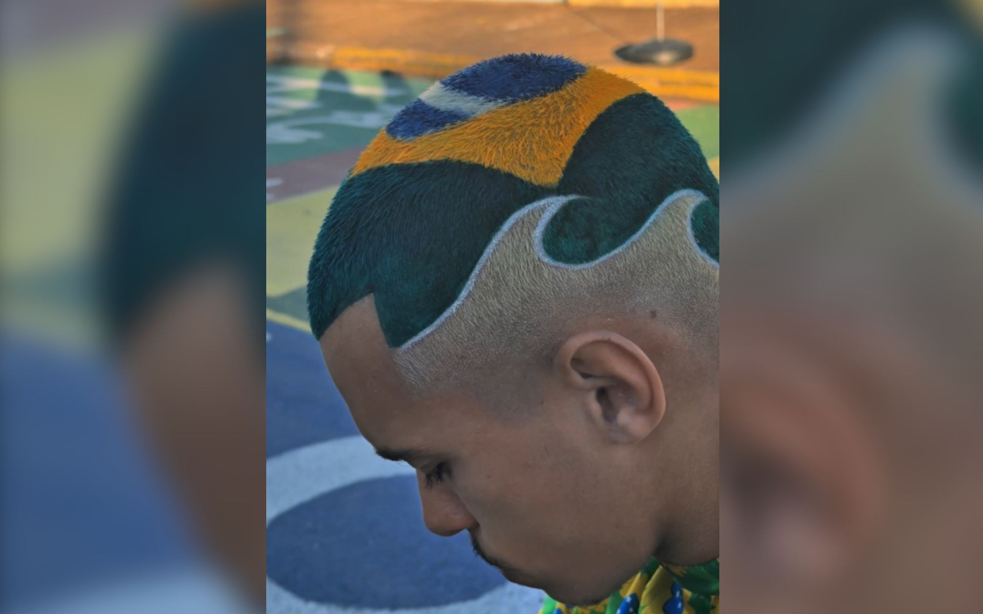 Jovem viraliza ao estampar bandeira do Brasil na cabeça e garante trazer sorte à Seleção: 'Era um sonho meu'