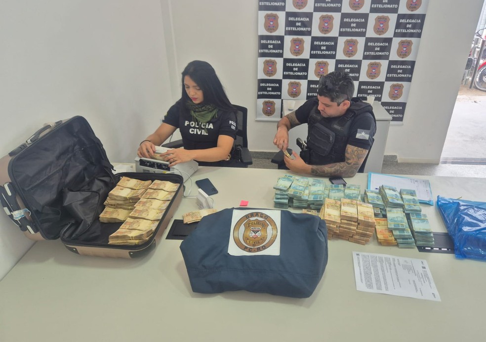 Dinheiro foi apreendido pela Polícia Civil — Foto: Polícia Civil