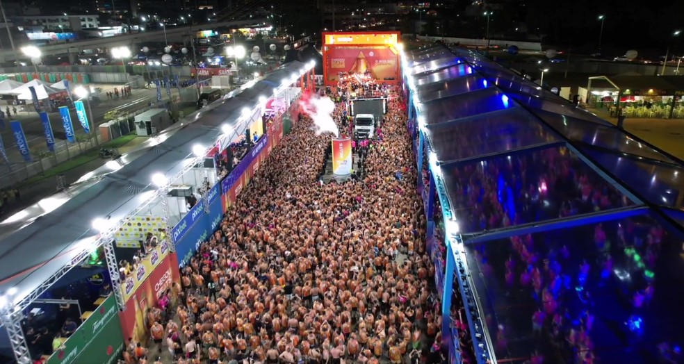 Imagem aérea do primeiro dia de Carnatal — Foto: Reprodução