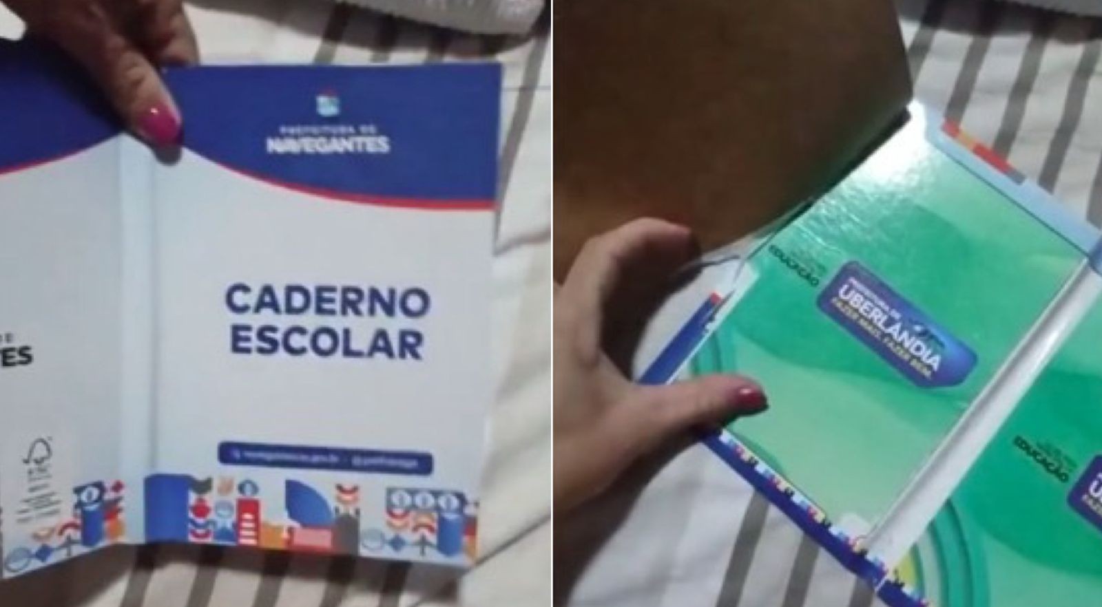 Prefeitura em SC suspende pagamento a empresa após vídeo mostrar kits escolares de outro estado