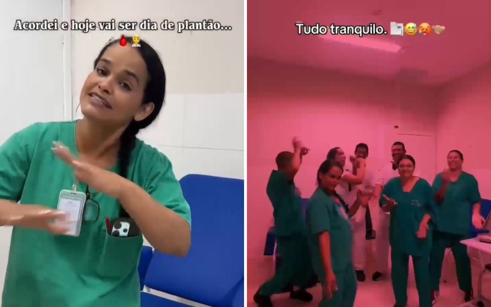 Técnica de enfermagem foi demitida após gravar trend em hospital — Foto: Reprodução/Instagram de Sirlany Maria