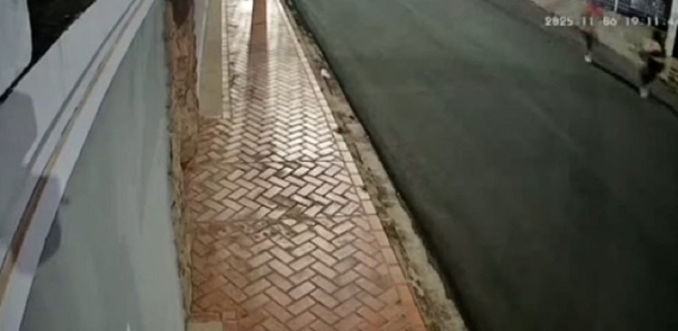 Mulher é morta a facadas ao sair do trabalho em Assis (SP) — Foto: Câmera de Segurança/Reprodução