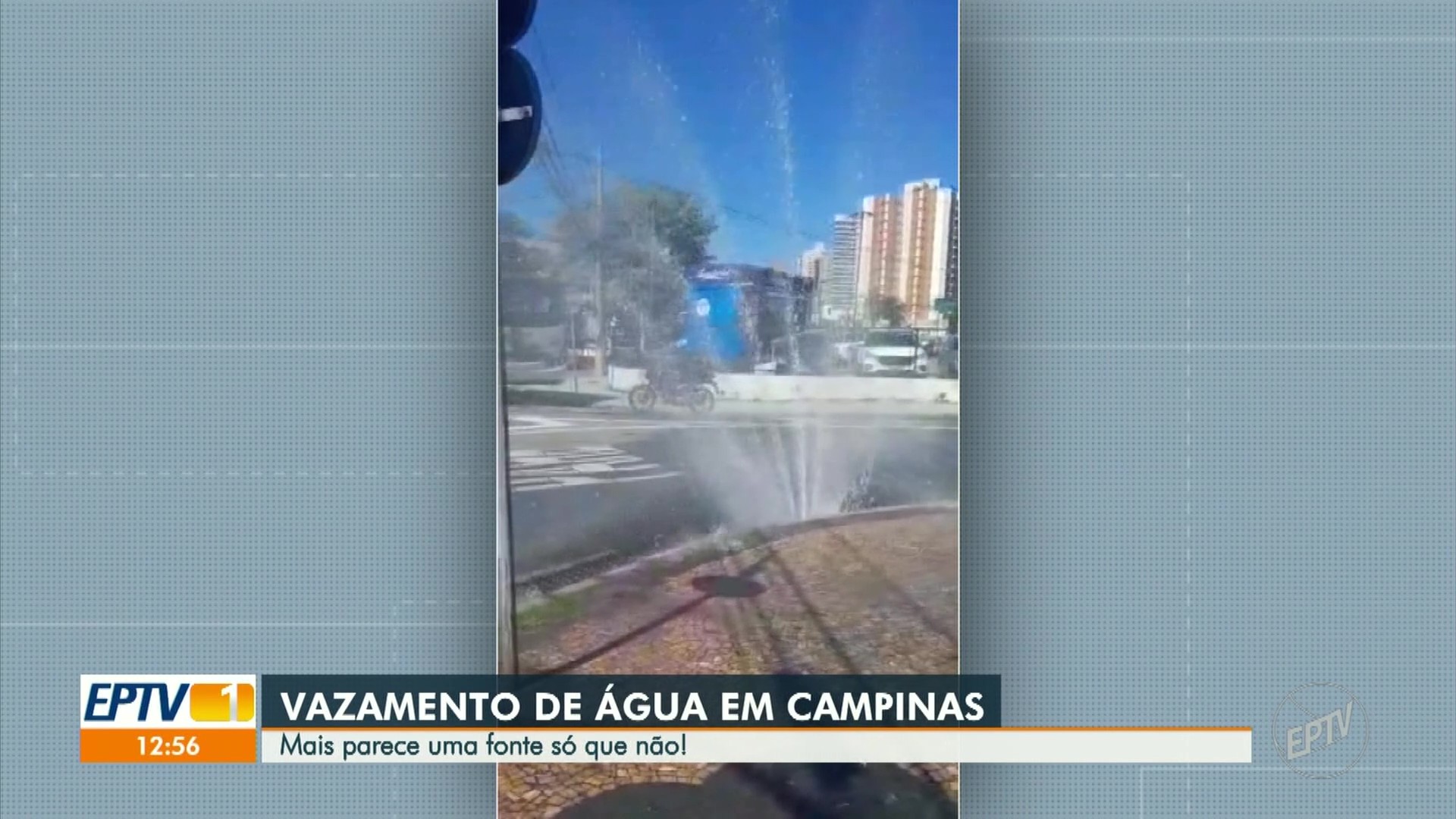 Chafariz no meio da rua? Vídeo mostra vazamento de água em esquina de Campinas