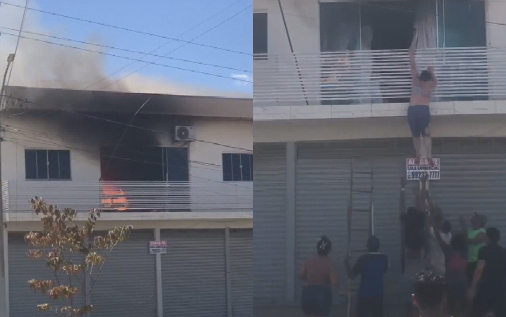 VÍDEO: Mulher pula de sacada para fugir de incêndio
