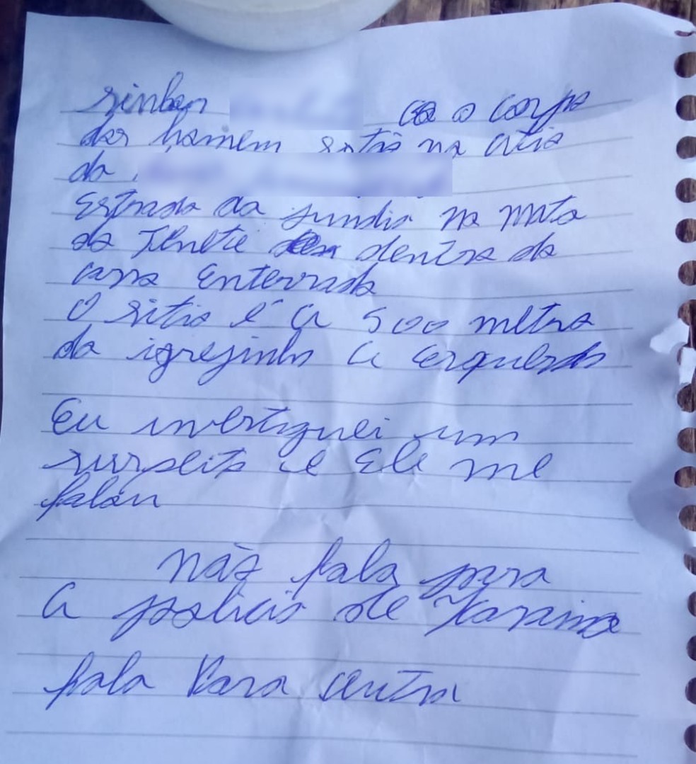 carta3-1- Carta anônima e informante ajudaram polícia a localizar picape de homens que desapareceram após cobrança de dívida, diz secretário