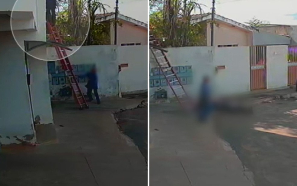 Homem morre enquanto fazia instalação de cabos de internet, em Formosa — Foto: Reprodução/TV Anhanguera