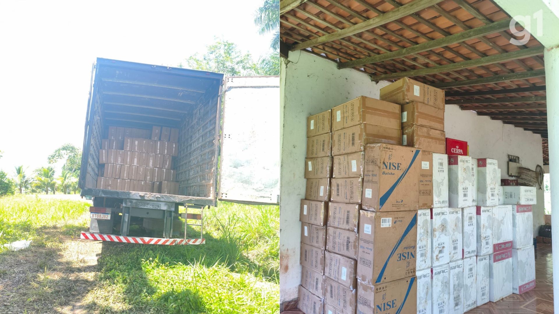 Operação da PM apreende cerca de 650 caixas de cigarros irregulares em Axixá; um suspeito foi detido 