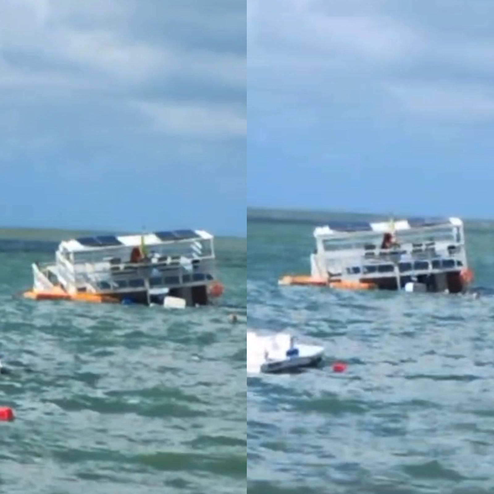 
Catamarã afunda na Praia de Ponta Verde, em Maceió; VÍDEO