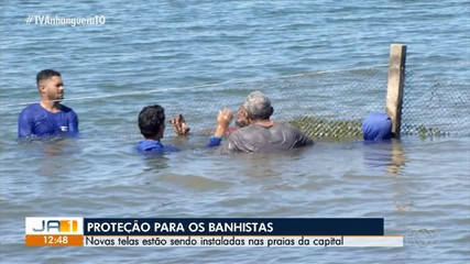 Telas de proteção para banhistas são instaladas nas praias de Palmas