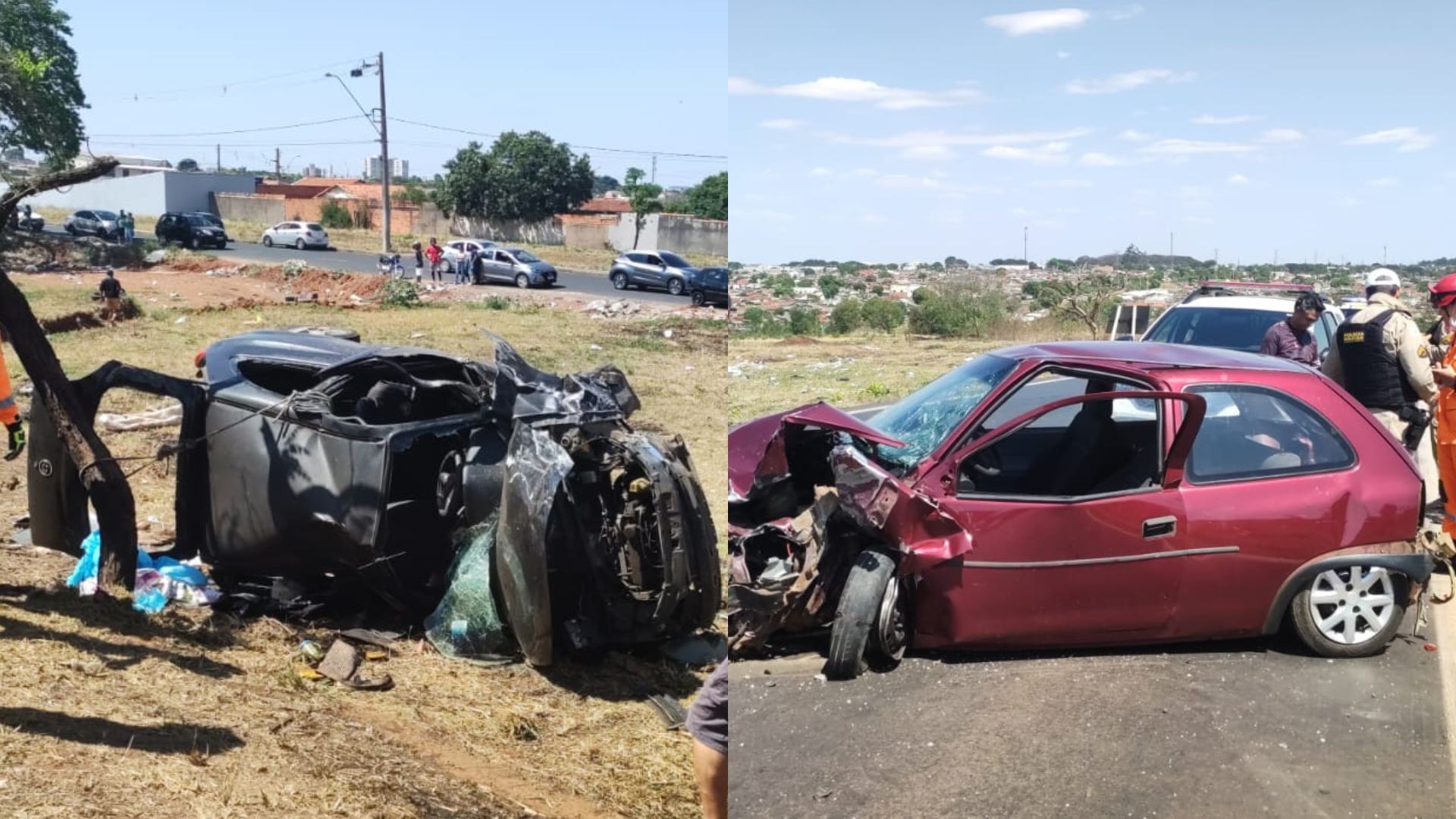 Acidente entre carros na MGC-497 deixa 8 feridos no perímetro urbano de Uberlândia