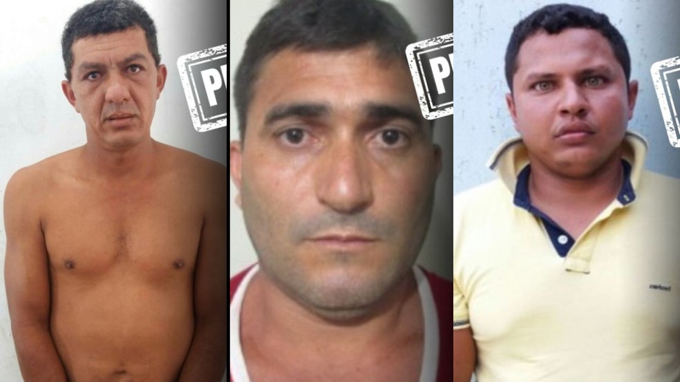 O trio tem passagens criminais por roubo, porte ilegal de arma e associação criminosa. — Foto: Reprodução
