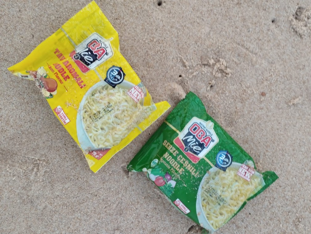 Embalagens de lixo internacional de quase 20 países são recolhidas em praia paradisíaca na BA — Foto: Acervo pessoal