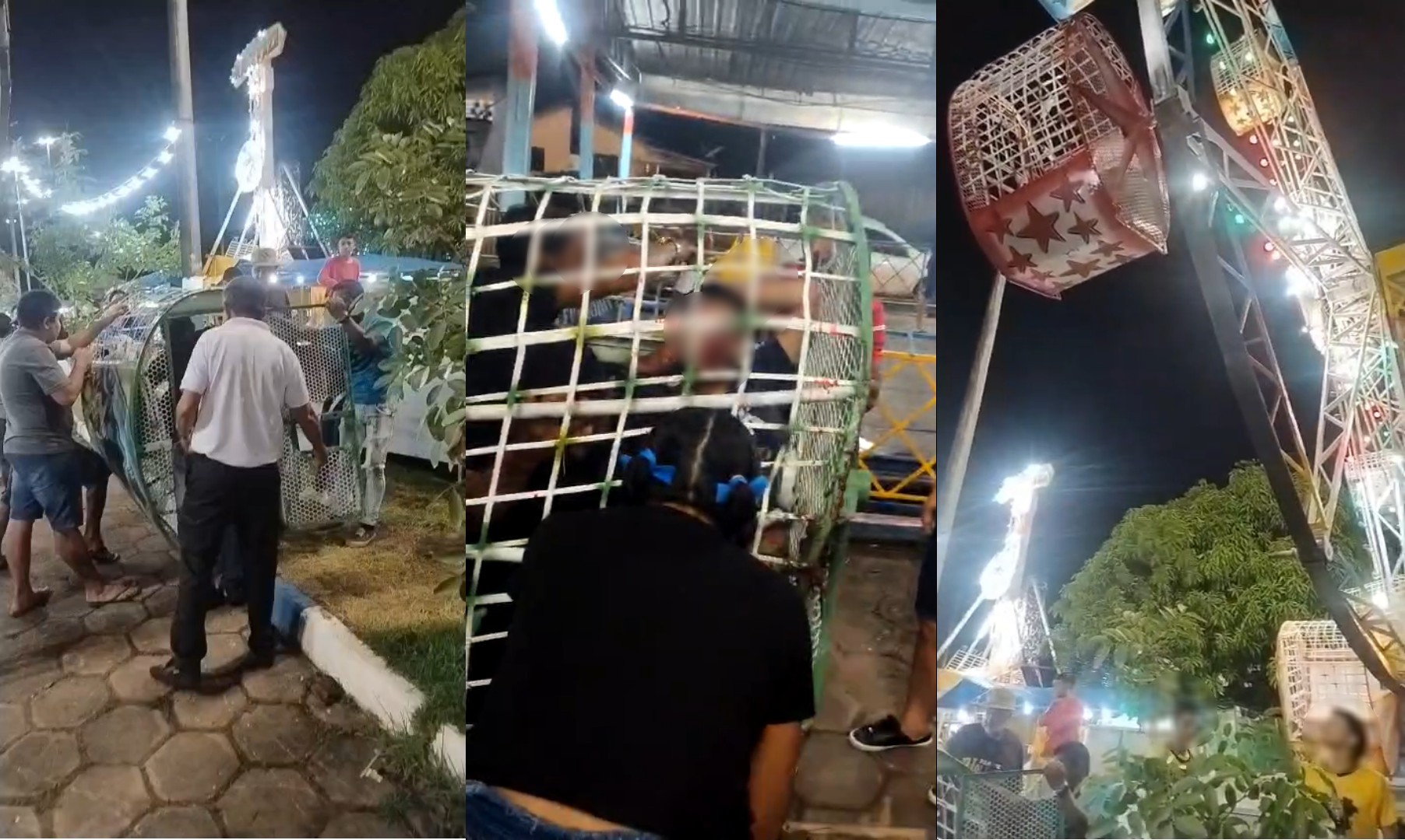 Homem e adolescente ficam feridos ao cair de roda gigante, no Sul de RR