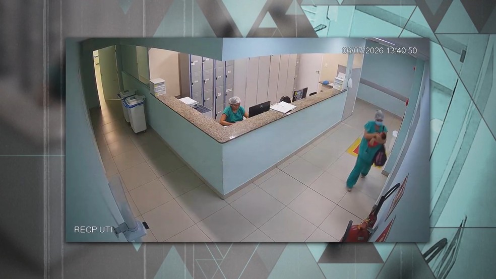 Técnica de enfermagem é presa após tentar levar recém-nascida em bolsa de maternidade no Piauí — Foto: Reprodução/Fantástico