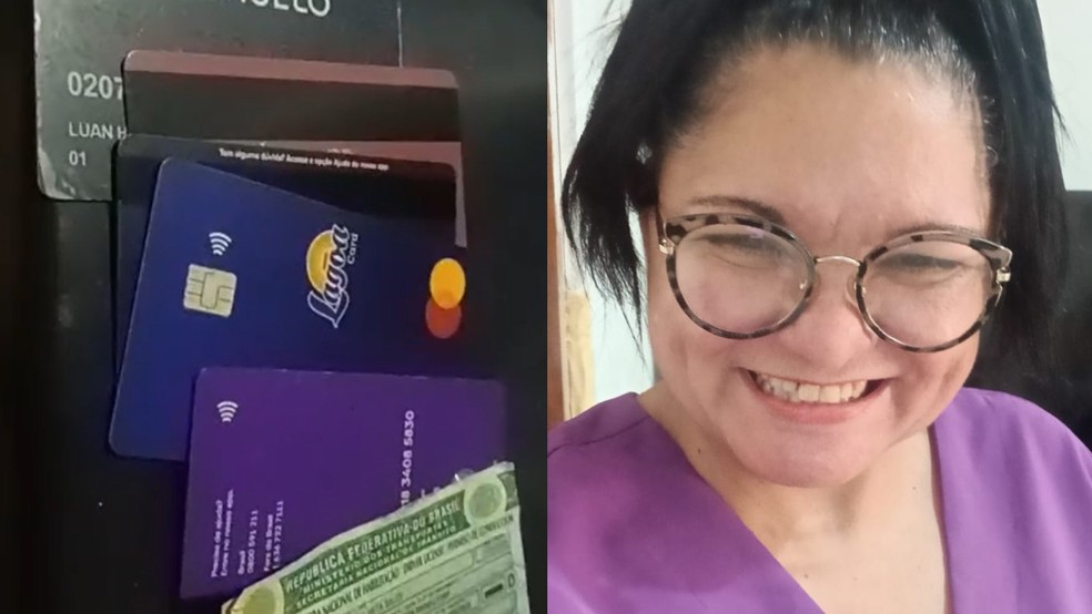 Cuidadora tentou localizar proprietário da carteira antes de ser encontrada e divulgou achado nas redes sociais — Foto: Arquivo pessoal