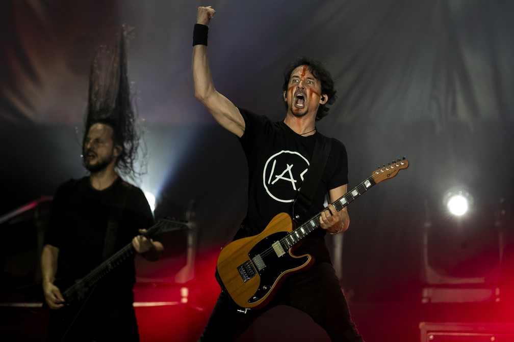 Gojira se apresenta no Rock in Rio 2022 — Foto: Bruna Prado/AP