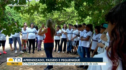 Alunos de escola municipal de Palmas aprendem sobre a natureza no Parque Cesamar