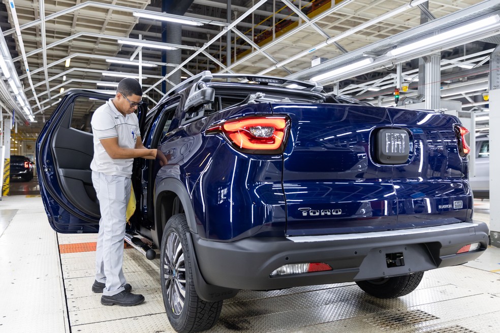 Linha de produção da fábrica da Stellantis em Goiana (PE) tem produtos Fiat, Jeep e RAM — Foto: Divulgação / Stellantis